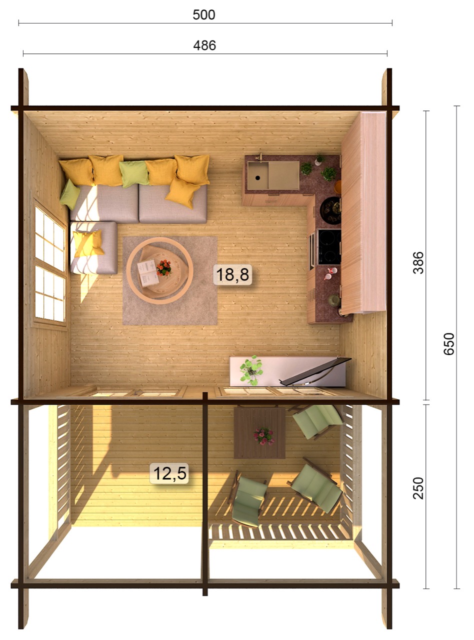 Agneta  18,8+12,5 m2 - imagine 2